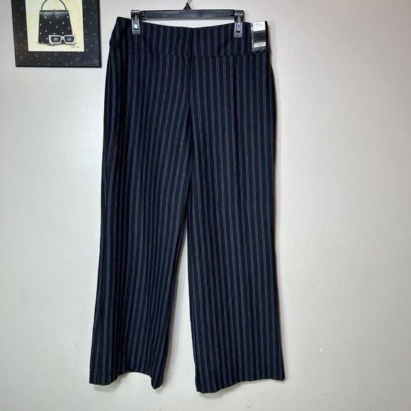 New York & Company Black and Blue Striped flare Pants - Picture 9 of 12